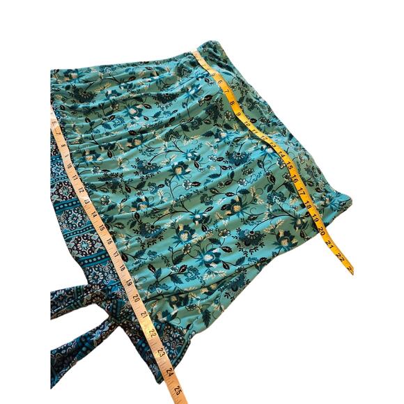 A SHORE FIT! Blue Boho Print Swim Top Removable /Convertible Straps Size XXL - Picture 4 of 7